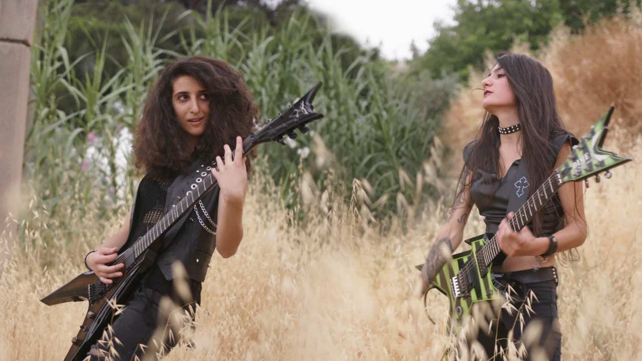 two women playing music