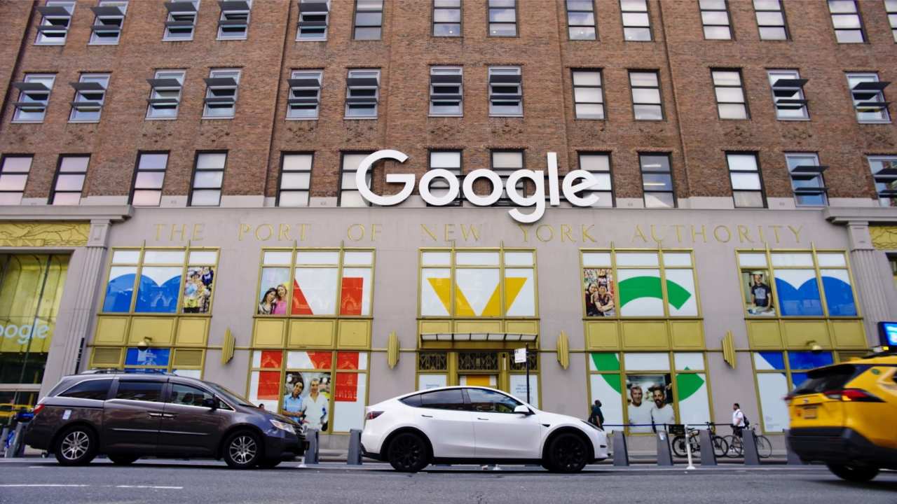a building with a Google sign