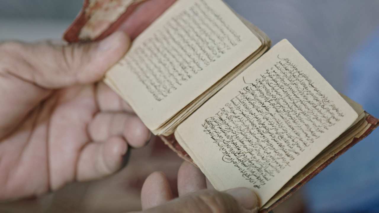 a person holding pages