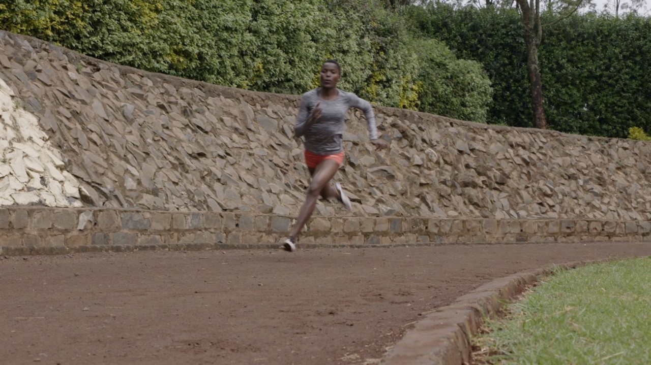Woman running, training