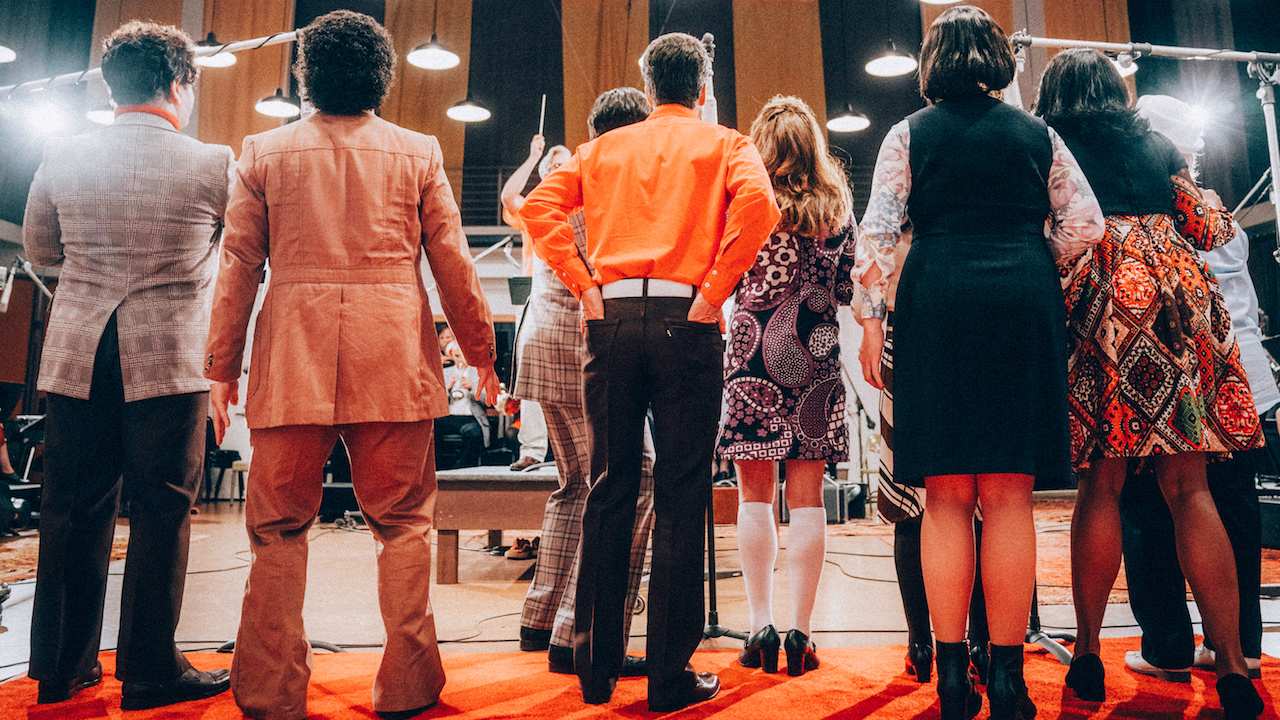 a group of people standing together