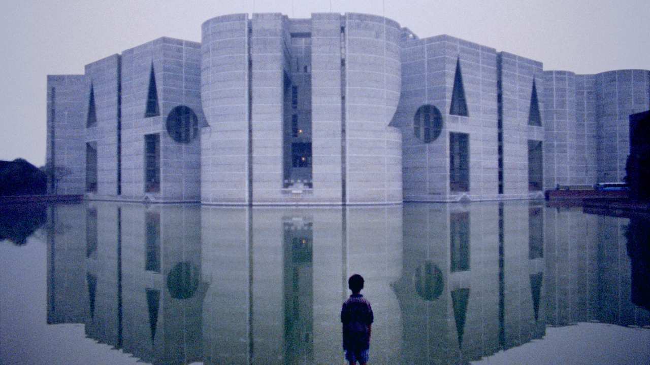 a child looking at a building