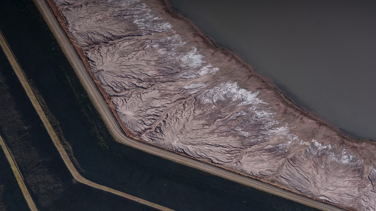 Aerial view of a dam