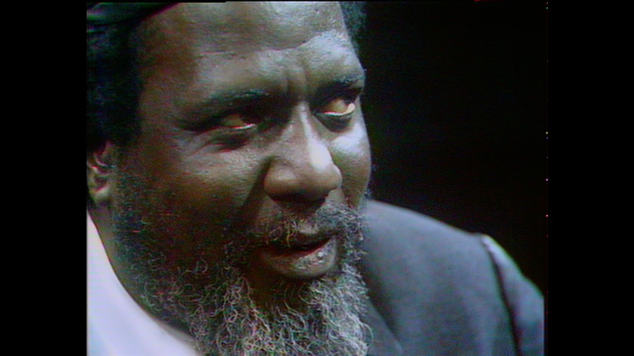 Closeup of Thelonious Monk's face