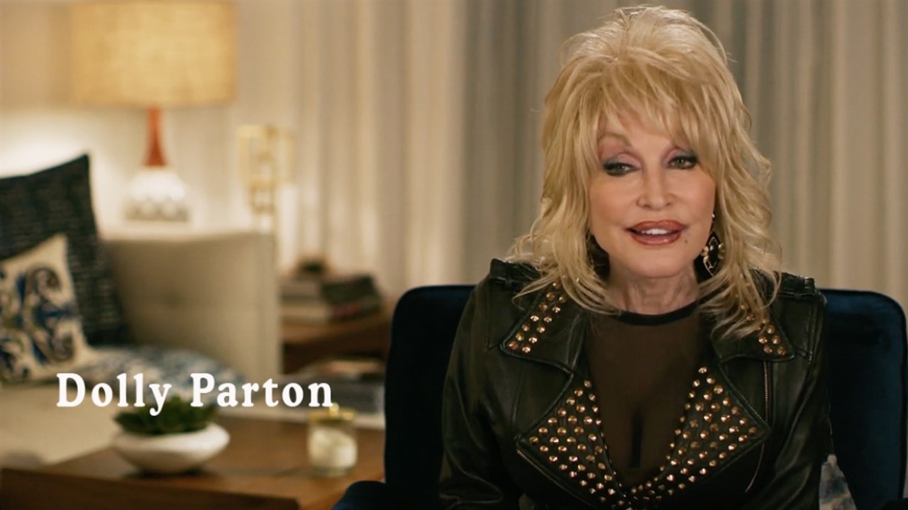 Dolly Parton being interviewed