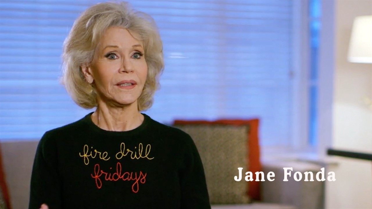 Jane Fonda being interviewed