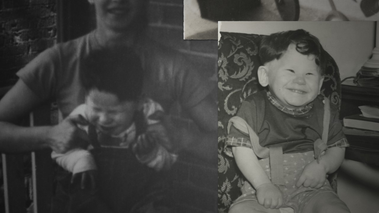 Two photographs of two children