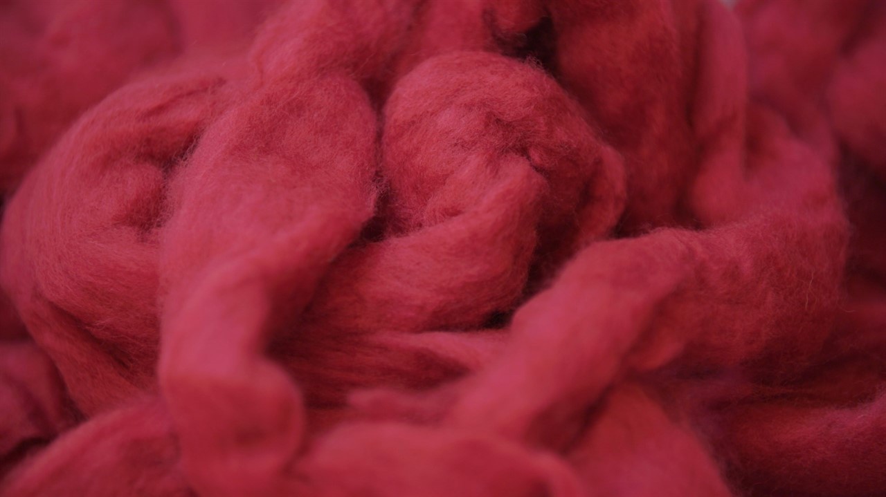 Closeup of a pile of thick wool